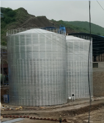 横峰粮食钢板仓的安装全过程不用热焊接